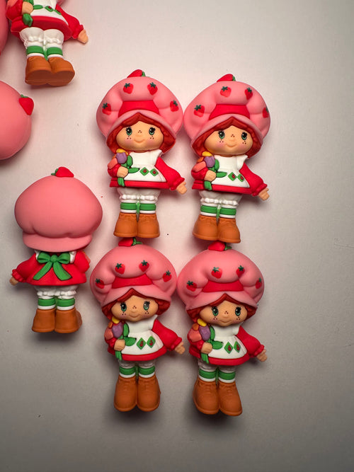 2 Strawberry Girl Silicone Pen Toppers (no hole)