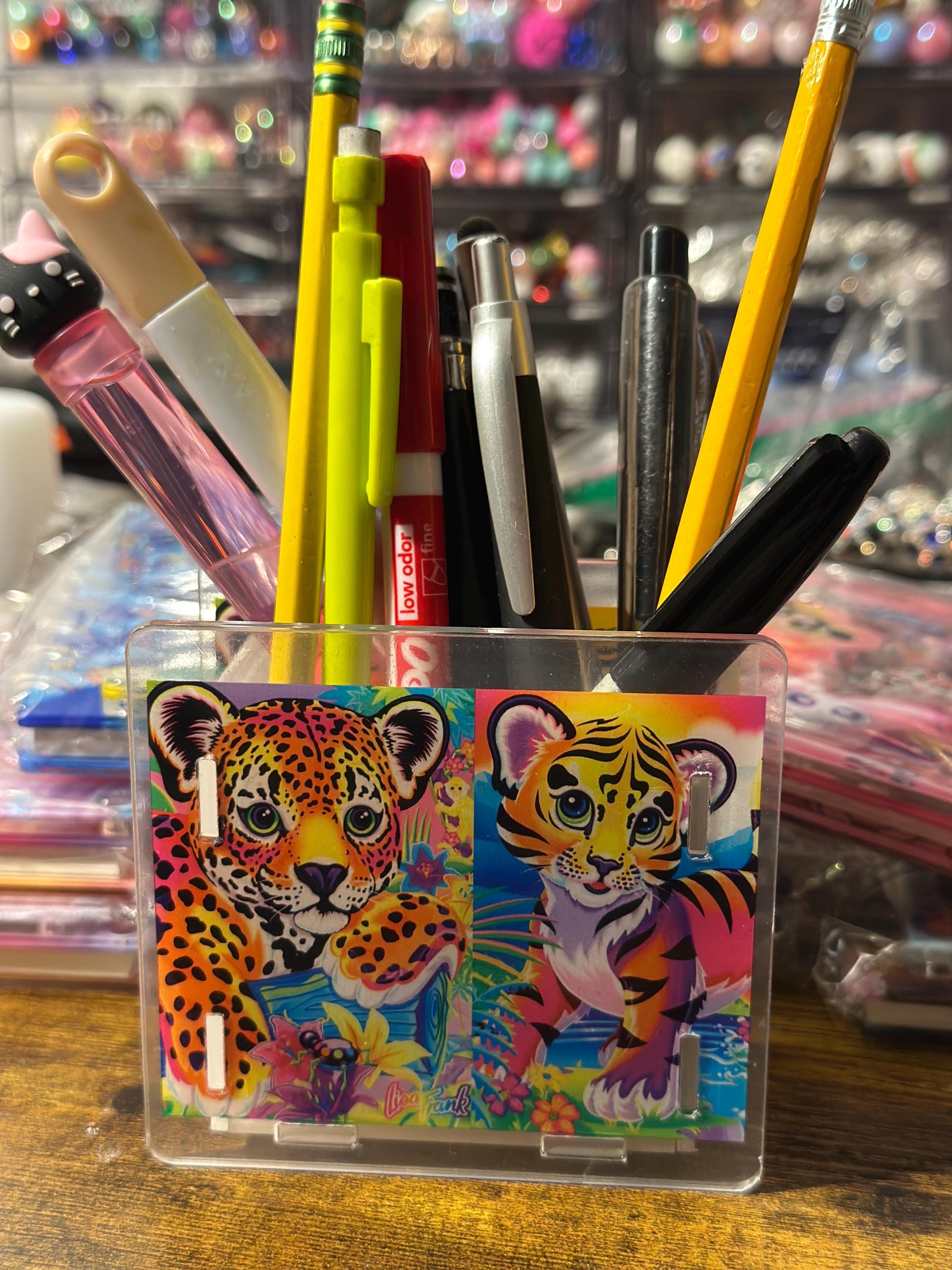 LF inspired 90s Rainbow Leopard and Cheetah Pen Holder